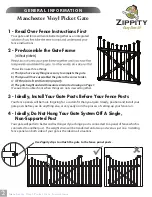 Предварительный просмотр 2 страницы Zippity Manchester Vinyl Picket Gate with Posts Assemble Instruction