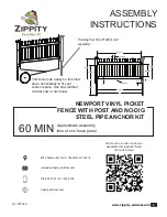 Предварительный просмотр 1 страницы Zippity NEWPORT VINYL PICKET FENCE Assembly Instructions Manual