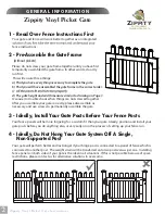 Предварительный просмотр 2 страницы Zippity Newport Vinyl Picket Gate Assembly Instructions Manual