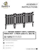 Zippity ROGER RABBIT VINYL GARDEN FENCE KIT 3 PACK Assembly Instructions Manual preview