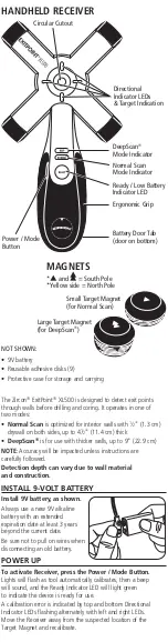 Preview for 2 page of Zircon ExitPoint XL500 User Manual