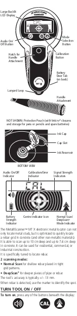 Предварительный просмотр 2 страницы Zircon MetalliScanner MT X User Manual