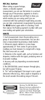 Preview for 5 page of Zircon Sonic Measure DM S50 User Manual