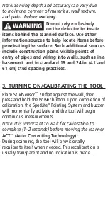 Preview for 5 page of Zircon StudSensor 70 User Manual