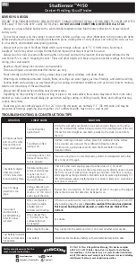 Preview for 1 page of Zircon StudSensor A150 User Manual