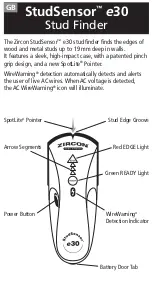 Preview for 1 page of Zircon StudSensor e30 User Manual