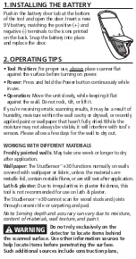 Preview for 2 page of Zircon StudSensor e30 User Manual