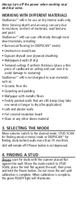 Preview for 3 page of Zircon StudSensor e40 User Manual