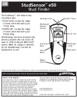 Preview for 1 page of Zircon StudSensor e50 User Manual