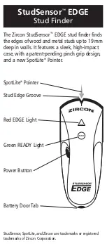 Preview for 1 page of Zircon StudSensor EDGE User Manual