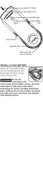 Preview for 2 page of Zircon StudSensor HD25 User Manual