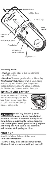 Preview for 2 page of Zircon StudSensor HD45 User Manual