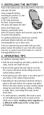 Preview for 2 page of Zircon StudSensor HD55 User Manual