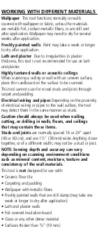 Preview for 5 page of Zircon StudSensor L30 User Manual