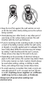 Preview for 3 page of Zircon StudSensor L70 OneStep User Manual