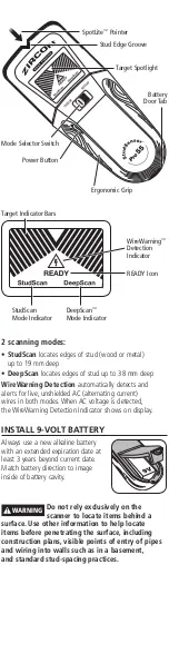 Preview for 2 page of Zircon StudSensor Pro55 User Manual