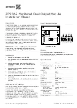 Предварительный просмотр 1 страницы Ziton ZP752-2 Installation Sheet