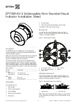 Preview for 1 page of Ziton ZP755HAV-2 Series Installation Sheet