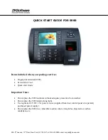 ZK Software S900 Quick Start Manual preview