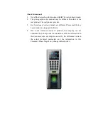 Предварительный просмотр 3 страницы ZKTeco F18 User Manual