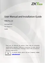 Preview for 1 page of ZKTeco FMD Pro 2.0 User Manual And Installation Manual