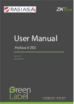 ZKTeco Green Label ProFace X User Manual предпросмотр