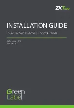 Preview for 1 page of ZKTeco InBio Pro Series Installation Manual