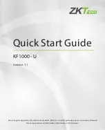 ZKTeco KF1000-U Quick Start Manual preview