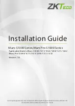 Preview for 1 page of ZKTeco Mars-S1011 Installation Manual