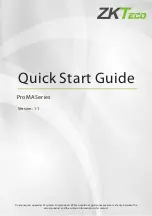 Предварительный просмотр 1 страницы ZKTeco ProMA Series Quick Start Manual