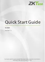 ZKTeco SC800 Quick Start Manual preview