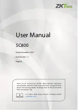 ZKTeco SC800 User Manual preview