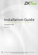 Предварительный просмотр 1 страницы ZKTeco SpeedFace-V3L Installation Manual