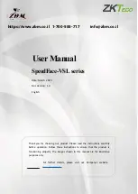 ZKTeco SpeedFace-VSL Series User Manual предпросмотр