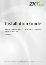 Предварительный просмотр 1 страницы ZKTeco TS1000 Pro Series Installation Manual