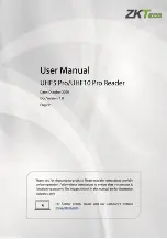 Preview for 1 page of ZKTeco UHF5 Pro User Manual