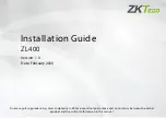 ZKTeco ZL400 Installation Manual preview