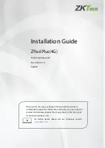 ZKTeco ZPad Plus Installation Manual preview