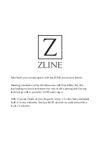 Preview for 3 page of Zline MWD-1-BS Installation Manual And User'S Manual