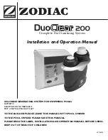 Zodiac Pool Systems DuoClear 200 Installation And Operation Manual preview