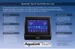 Preview for 1 page of Zodiac AquaLink RS Touch Quick Review Card