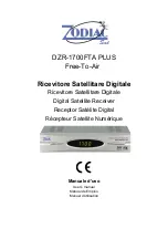 Предварительный просмотр 1 страницы Zodiac DZR-1700FTA PLUS User Manual