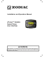Preview for 1 page of Zodiac ePump Installation And Operation Manual