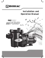 Preview for 1 page of Zodiac FLOPRO SS Installation And Operation Manual