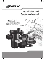 Zodiac FLOPRO SS Installation And Operation Manual предпросмотр