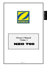 Предварительный просмотр 1 страницы Zodiac NZO 700 Owner'S Manual