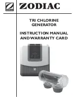 Предварительный просмотр 1 страницы Zodiac TRI CHLORINE GENERATOR Instruction Manual And Warranty Card