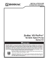 Preview for 1 page of Zodiac VS FloPro E3 Series Installation And Operation Manual