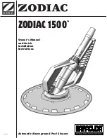 Preview for 1 page of Zodiac ZODIAC 1500 Owner'S Manual And Quick Installation Instructions