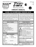 Zoeller 820 Owner'S Manual preview